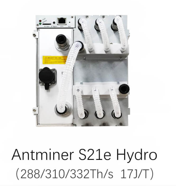 Mineur Bitcoin Bitmain Antminer S21e Hydro 288 Th/s 310 Th/s 322 Th/s 17 J/T Refroidissement hydrody